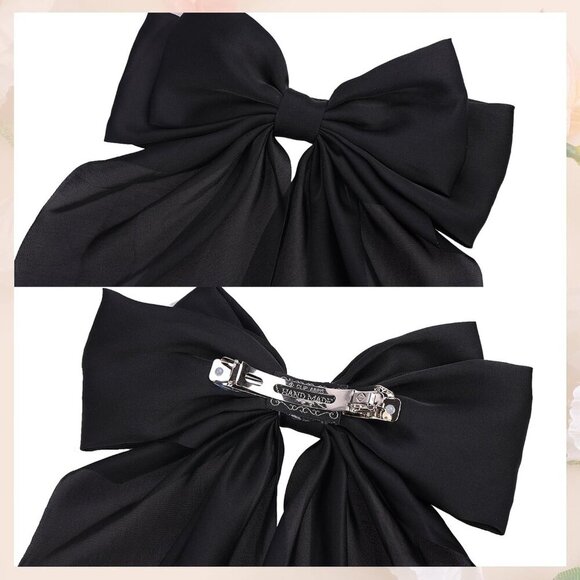 4 Pcs Silky Satin Hair Bows Big Hair Ribbons for Women Large Hair Clips for Girl - Picture 8 of 8